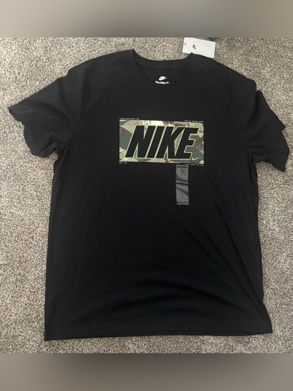 Men's Nike Block Camo Graphic Tee - Black Size XL NWT